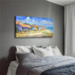 Realistic Wooden Houses Sea Wall Art Canvas Office Home Room Framed 120x60cm
