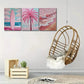3pcs Pastel Coastal Posters Pink Ocean Pictures Metal Print Ready to Hang Art