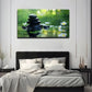 Black Stones Stacked Rain Wall Art Canvas Office Home Room Framed 120x60cm