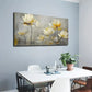 White Petals With Yellow Dots Wall Art Canvas Office Home Room Framed 120x60cm