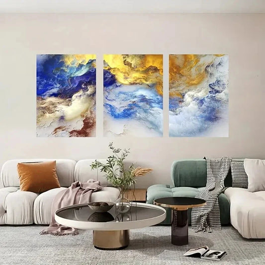 3pcs Colorful Abstract Decorative Paintings Metal Print Ready to Hang Art