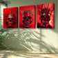 3pcs Gothic Crown Design, Skeleton Punk  Wall Art Set Canvas Framed 40x60cm -High Quality Print 100% Australian Made Wall Canvas Ready to Hang