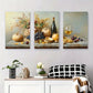3pcs Autumn Still Life Grapes & Pumpkins Metal Print Ready to Hang Art