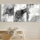 3pcs Gray And Black Abstract Wall Decoration Metal Print Ready to Hang Art