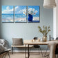 3pcs Ornamental Seaside Abstract White Vase Metal Print Ready to Hang Art