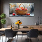 Fruits Bamboo Basket Wall Art Canvas Office Home Room Framed 80x45cm