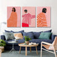 3pcs Abstract Line Girls Modern Wall Art Set Canvas Framed 40x60cm - High Quality Print 100% Australian Made Wall Canvas Ready to Hang