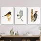 3pcs Spotted Thrush, Carolina Chickadee, Wood Metal Print Ready to Hang Art