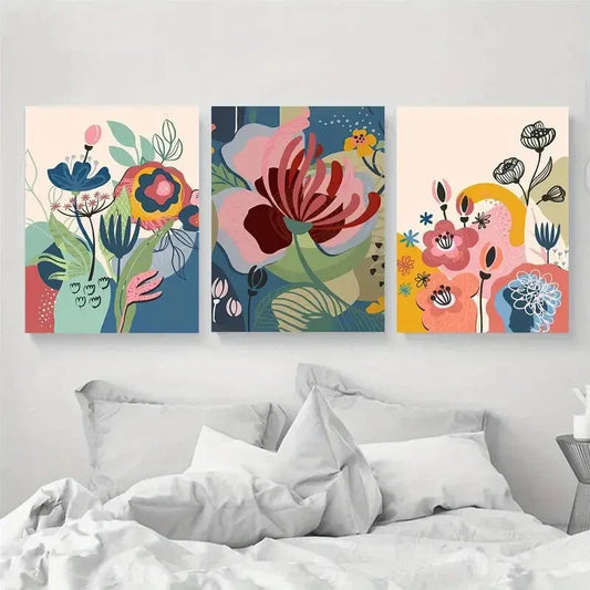 3pcs London Flower Market Metal Print Ready to Hang Art