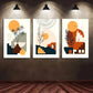 3pcs Touch of Sophistication Abstract Geometric Metal Print Ready to Hang Art