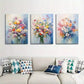 3pcs  Abstract Daisy Poppy Artwork Metal Print Ready to Hang Art