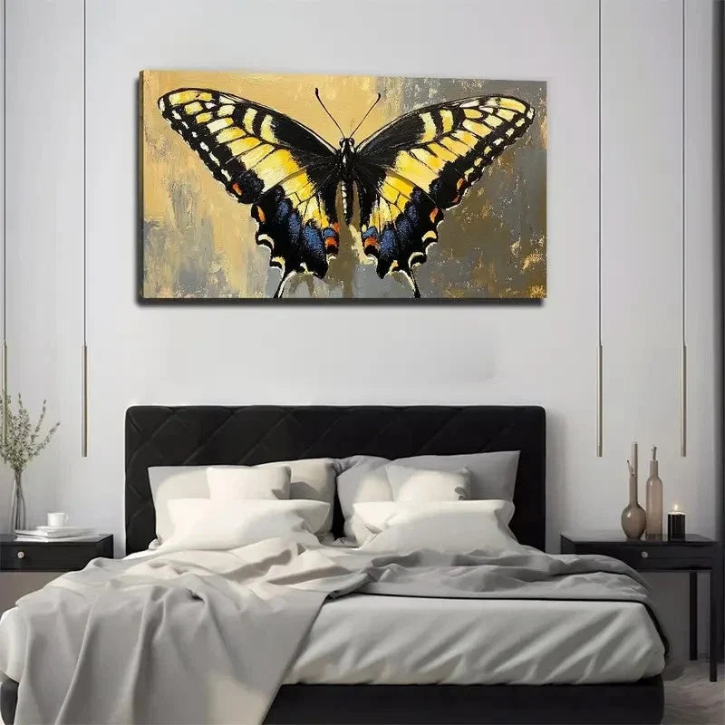 Modern Bohemian Butterfly Wall Art Canvas Office Home Room Framed 120x60cm
