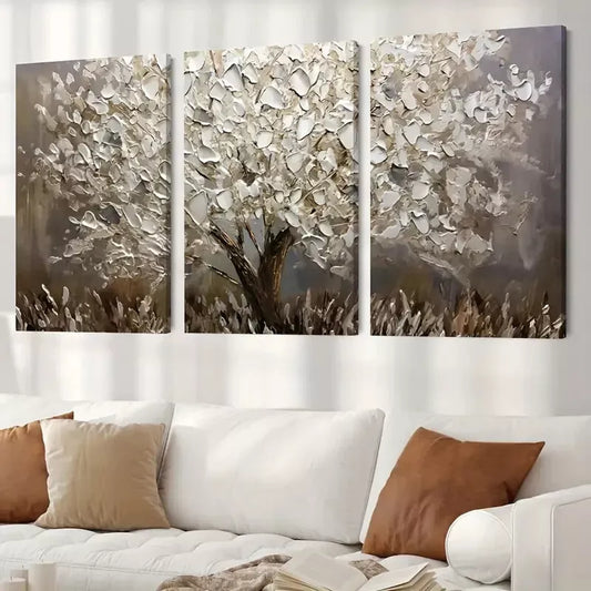 3pcs Leaf Abstract Tree Oil Painting Canvas Framed 40x60cm - High Quality Print 100% Australian Made Wall Canvas Ready to Hang