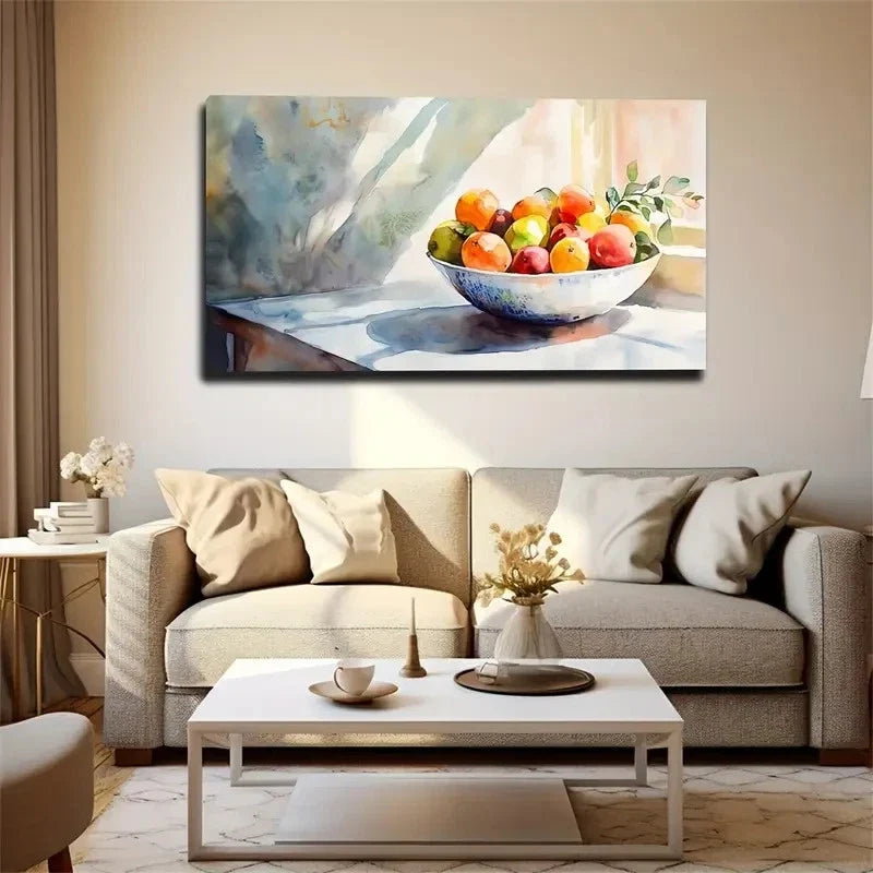 Fruits By The Window Wall Art Canvas Office Home Room Framed 120x60cm
