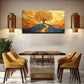 Long Full Circle Tree Suitable Wall Art Canvas Office Home Room Framed 120x60cm