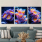 3pcs Colorful sea anemones, fantastic sea plant ,Metal Print Ready to Hang Art
