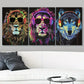 3pcs Fashionable Animal Wearing Sunglass Metal Print Ready to Hang Art