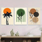 3pcs Tropical Palm Tree, Green Leaves Orange Wall Art Set Canvas Framed 40x60cm - High Quality Print 100% Australian Made Wall Canvas Ready to Hang