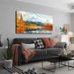 Mountain & Maple Forest Scene Wall Art canvas office home room framed 120x60cm
