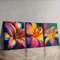 3pcs  Rainbow Lilies  Wall Art Set Canvas Framed 40x60cm - High Quality Print 100% Australian Made Wall Canvas Ready to Hang