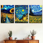 3pcs Van Gogh Sunflower Field Abstract  Metal Print Ready to Hang Art