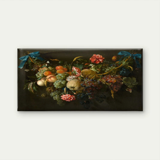 Dark Moody Floral & Fruit Quote Wall Art Canvas Office Home Framed 80x45cm