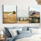 3pcs Farmhouse Large Nature White Horse Mountain Wall Art Set Canvas Framed 40x60cm - High Quality Print 100% Australian Made Wall Canvas Ready to Hang