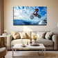 Dramatic Motorcycle Jump Wall Art Canvas Office Home Room Framed 120x60cm