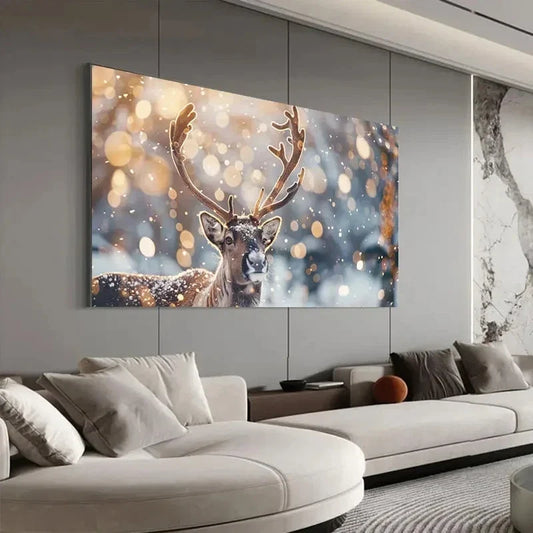 Winter Forest Scene With Snow Wall Art Canvas Office Home Room Framed 120x60cm