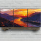 3pcs Sunset Landscape Mountain and River Metal Print Ready to Hang Art