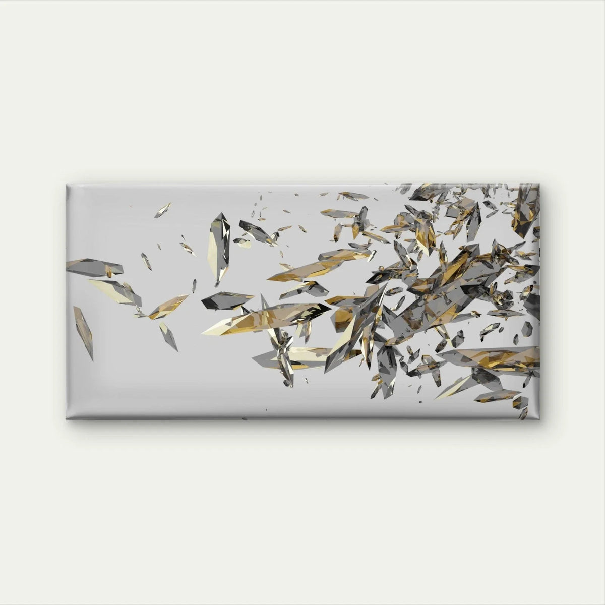 Broken Glass Shards Abstract Wall Art Canvas Office Home Room Framed 120x60cm