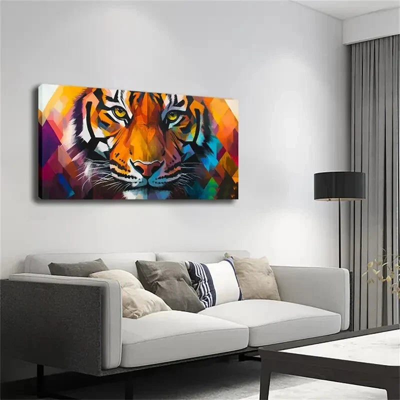 The Unique Majesty Of A Tiger Wall Art Canvas Office Home Room Framed 120x60cm