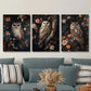 3pcs Colorful Dahlia &amp; Bird Illustrations, Metal Print Ready to Hang Art