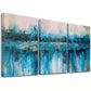 3pcs Modern Blue Gray Paintings Canvas Framed 40x60cm - High Quality Print 100% Australian Made Wall Canvas Ready to Hang