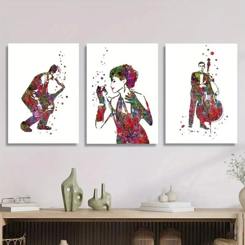 3pcs Modern Red Bubble Design, Metal Print Ready to Hang Art