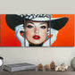 3pcs  Fashionable Woman in Black Hat Metal Print Ready to Hang Art