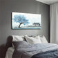 Traditional Chinese House Blue Wall Art Canvas Office Home Room Framed 120x60cm