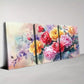 3pcs Modern Farmhouse Style Colorful Flowers Wall Art Set Canvas Framed 40x60cm - High Quality Print 100% Australian Made Wall Canvas Ready to Hang