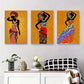 3pcs African Woman Silhouette Colorful Metal Print Ready to Hang Art