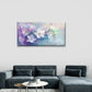 Abstract Floral Blue Pink Wall Art Canvas Office Home Room Framed 80x45cm
