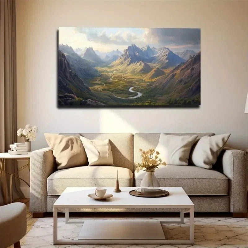 High Mountains Waterproof Space Wall Art Canvas Office Home Room Framed 120x60cm