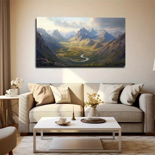 High Mountains Waterproof Space Wall Art Canvas Office Home Room Framed 120x60cm