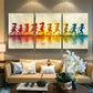 3pcs Joyful Children Running Silhouette Metal Print Ready to Hang Art