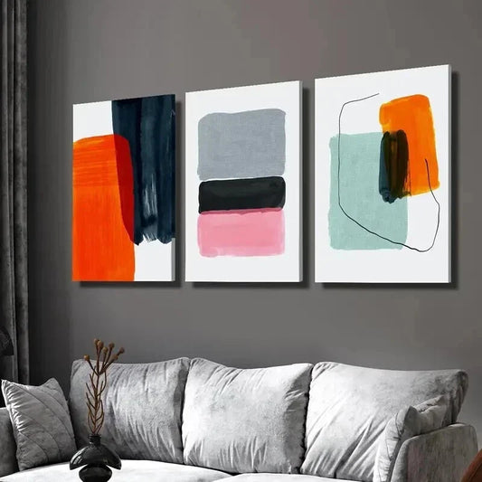 3pcs Modern Minimalist Nordic Niche Luxury Wall Art Set Canvas Framed 40x60cm - High Quality Print 100% Australian Made Wall Canvas Ready to Hang