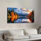 Vibrant Nature Scene with Snow Wall Art canvas office home room framed 120x60cm