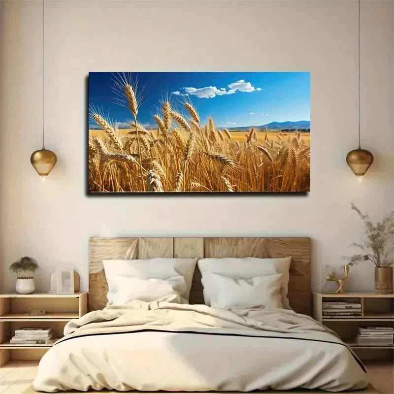 Modern Abstract Wheat wall canvas office home room framed 120x60cm