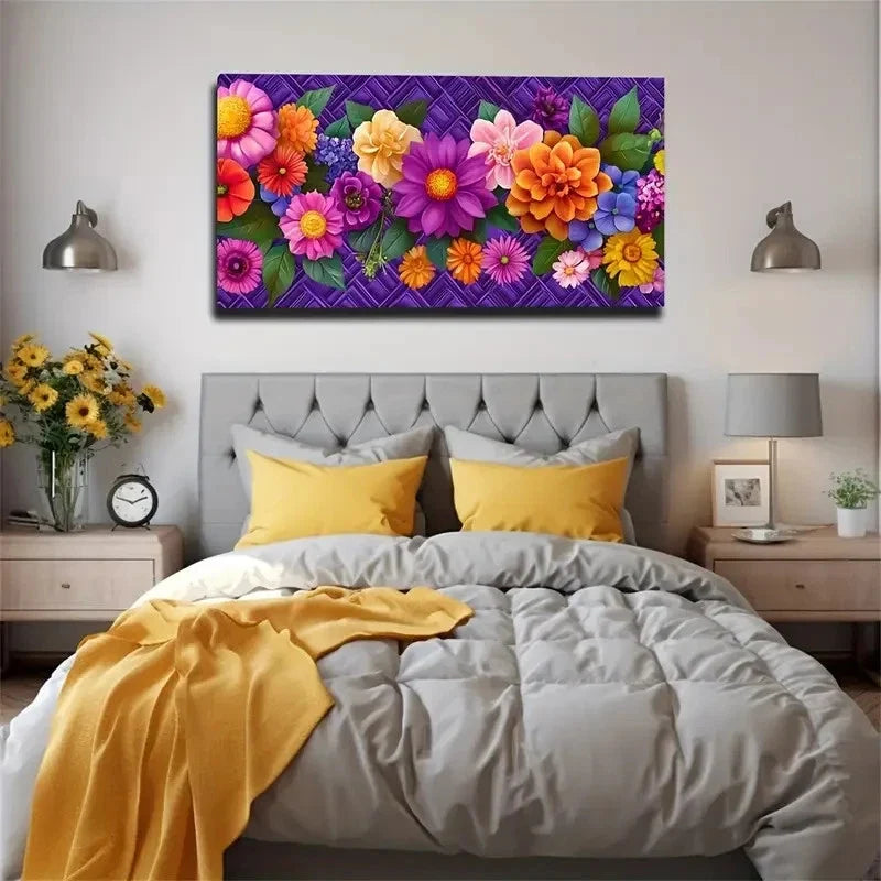 Small And Exquisite Flowers Wall Art Canvas Office Home Room Framed 80x45cm
