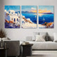 3pcs Vibrant Greece Seaside Seascape Metal Print Ready to Hang Art