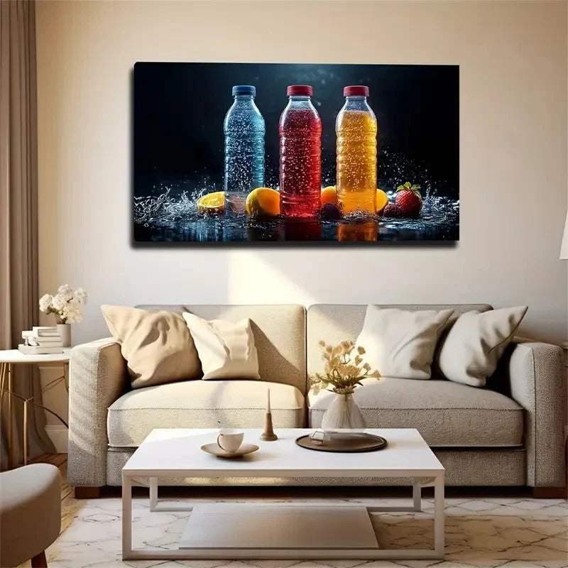 Delicious Juice Drinks Wall Art Canvas Office Home Room Framed 80x45cm
