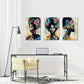 3pcs African American Lady Flower Metal Print Ready to Hang Art